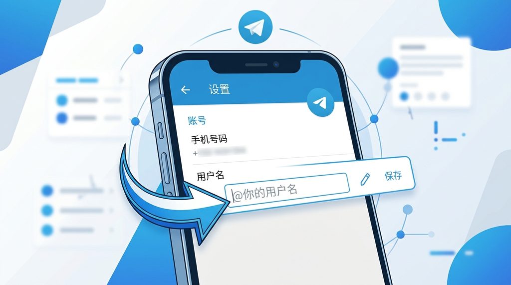 手机界面截图，展示纸飞机设置页面中用户名编辑栏的位置，标注箭头指向用户名输入框