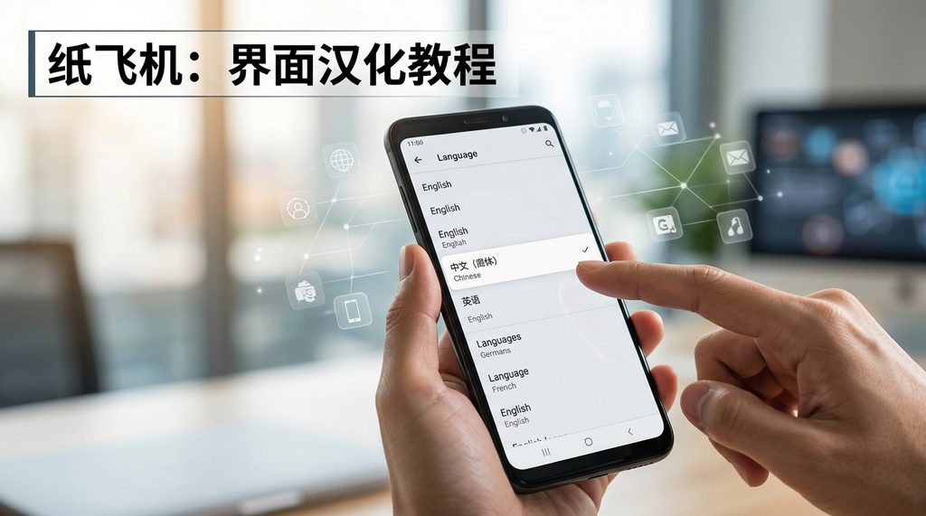 用户在手机设置菜单中手动切换语言列表的界面截图，聚焦于语言选择项