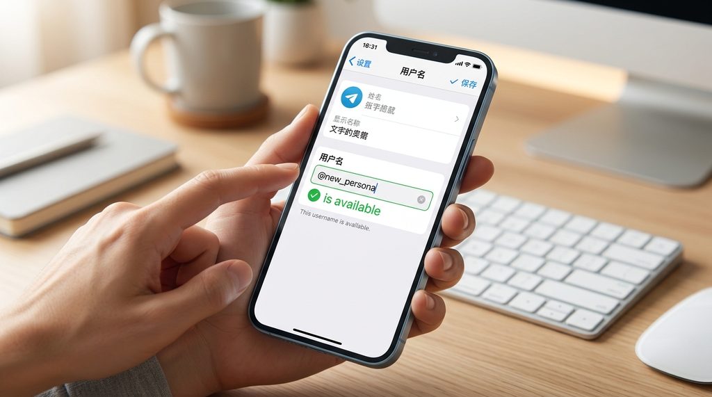 纸飞机设置界面，用户名输入框下方显示绿色提示文字“is available”，代表ID可用