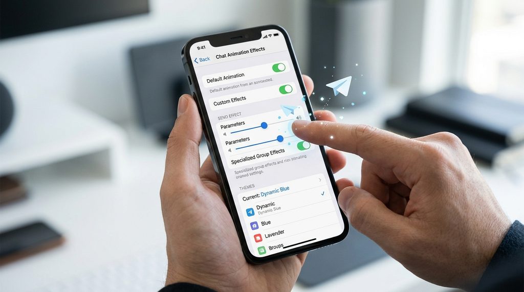 用户在移动端设置界面中调整聊天动画参数的近景截图